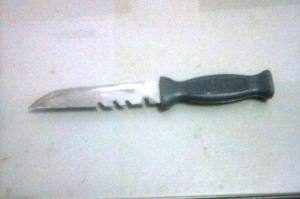 Uma das armas apreendidas na praia