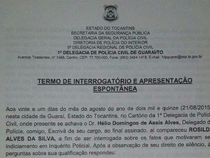 Termo de interrogatório