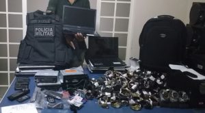 Objetos apreendidos pela PM em Araguatins