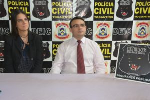 Delegada Liliane Albuquerque e Vinicíus Mendes, da Deic, responsáveis pela investigação.