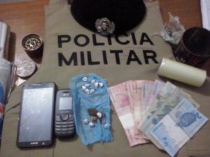 Material apreendido com traficante de drogas em Miranorte.
