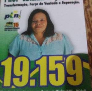 Santinho da candidata