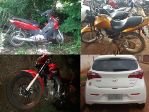 Motos e veículo recuperados
