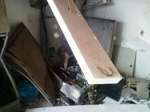 Como ficou caixa eletrônico depois da explosão