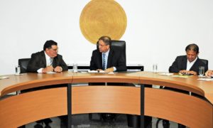 O governador Marcelo Miranda recebeu nesta terça-feira, em seu gabinete no Palácio Araguaia, representantes da empresa Granol