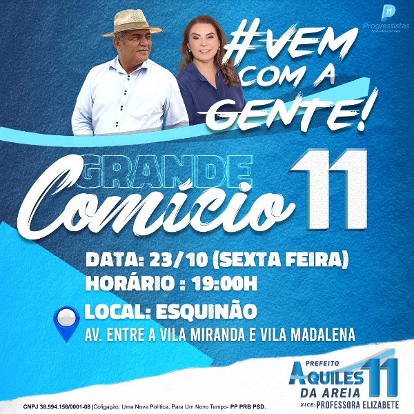 Eleições 2020: agenda do candidato a prefeito de Araguatins Aquiles da Areia nesta sexta-feira (23)